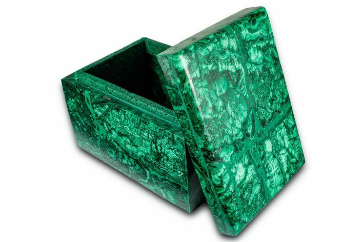 Wide Malachite Jewelry Box - DR Congo #335714